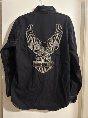 Harley-Davidson Men’s Black Embroidered shirt Jacket
